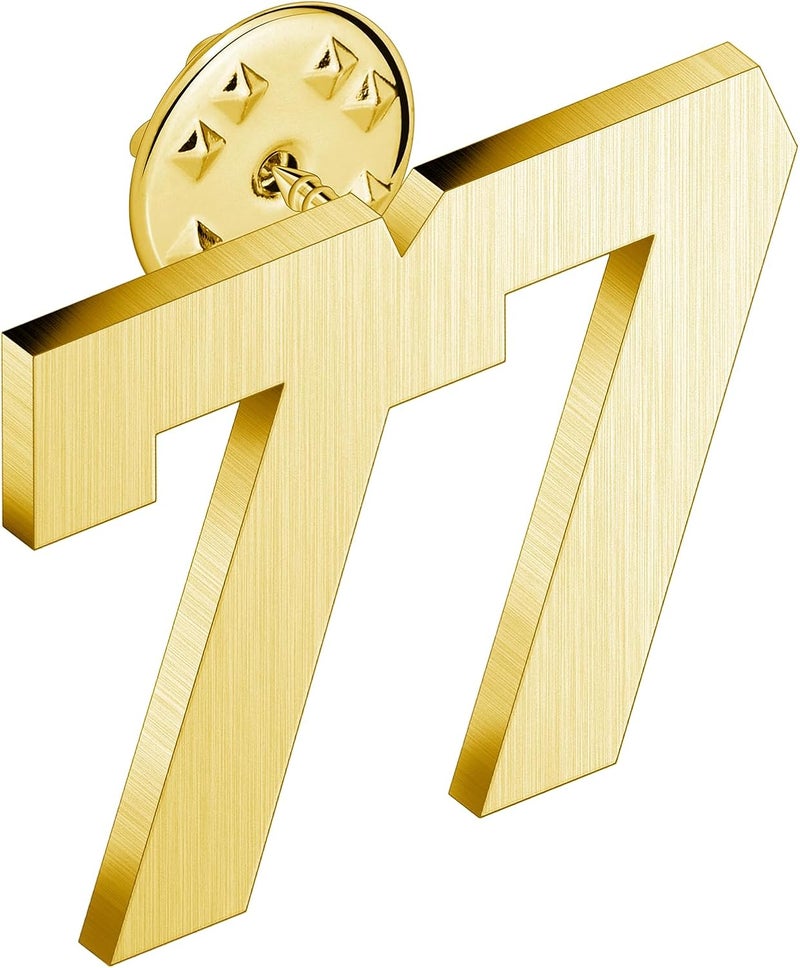 AMITER Personalized 0-100 Number Lapel Pins, 18K Gold Brooch Pin Tie Tacks for Suits, Neckties, Hats, Men & Women - Image 1